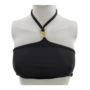 River Island Black Bikini Halter Top Size 4